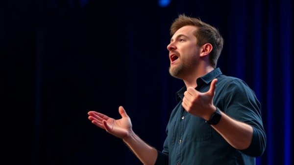 Energetic man speaking passionately on stage; learn to fire fast.
