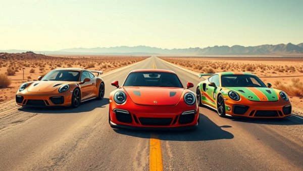 Porsche Toy Story collaboration: Colorful cars in a desert setting.