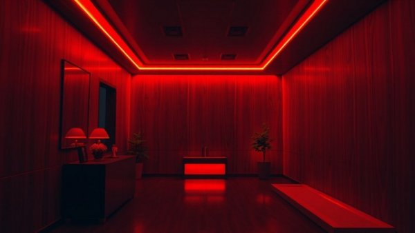 Moody red-lit room showcasing design psychology behind a speakeasy.
