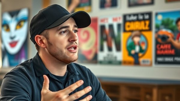 Casual man speaking passionately in a relaxed setting, stop worrying about other people’s opinions.