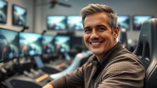 Claude Guillemot plane crash topic discussed by man with racing simulators.