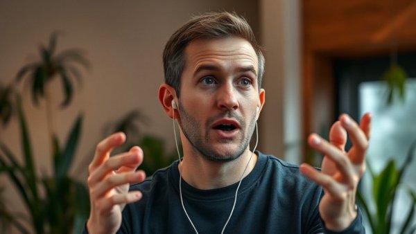 Man discussing systems and efficiency for good marketing
