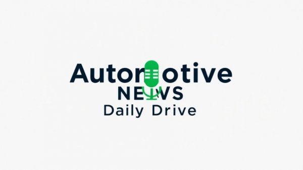 Automotive News Daily Drive logo with a microphone icon, Automotive Market Outlook 2026.