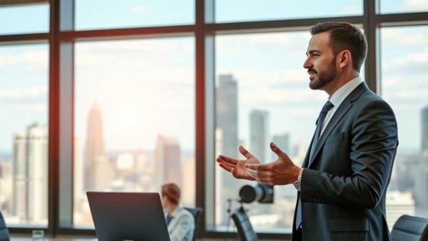 B2B selling strategies meeting in a modern office with executives.