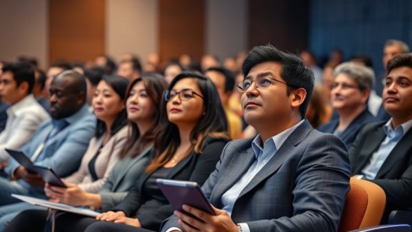 Diverse conference audience focused on technology mastery.