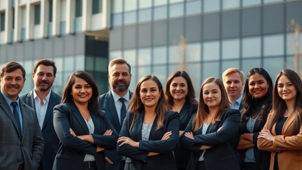 Confident professionals representing teamwork for hiring growth mindset employees