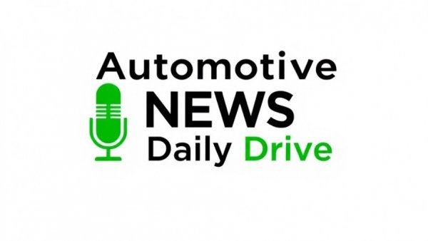 Logo of Automotive News Daily Drive with green microphone icon.