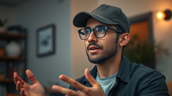 Person discussing the end of traditional Google search with engaging expression.