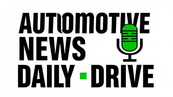 Automotive News Daily Drive logo with microphone icon.