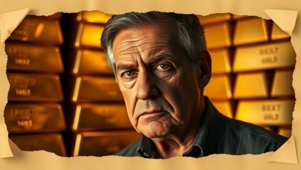 Elderly Scam Protection: Man and Gold Bars Highlighting Financial Warning