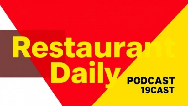 Bold podcast cover with red and yellow design on restaurant technology trends 2026.