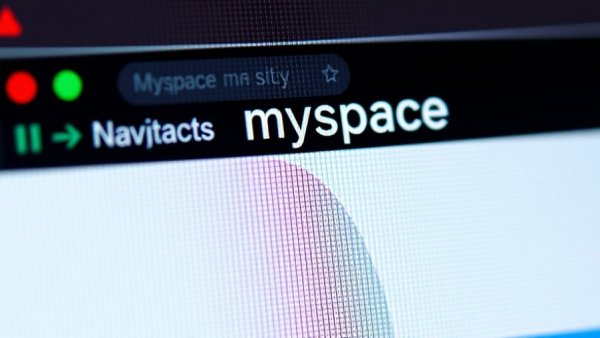 Myspace homepage close-up highlighting retro design for Myspace comeback.