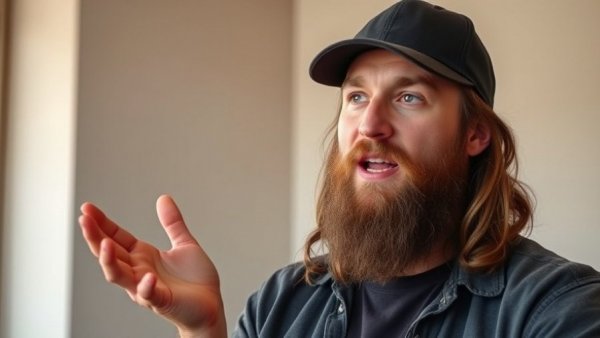 Man discussing success, indoor setting, improve communication in the digital age