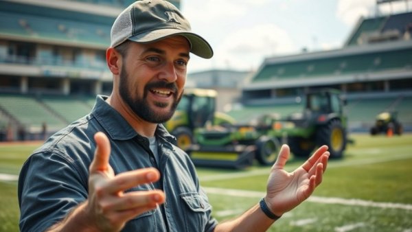 Artificial turf installation in college football stadiums.