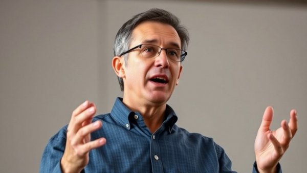 Speaker discussing control how you decide to react in a talk.