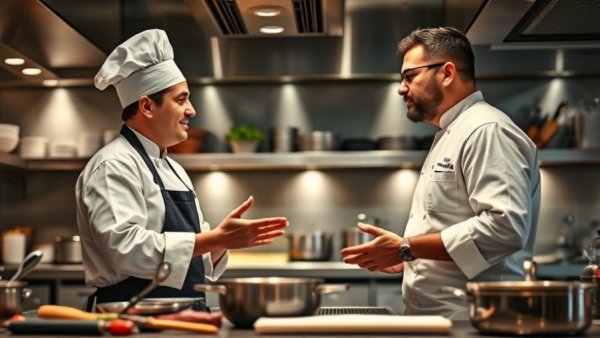 Chef and guest discuss cuisine at Yingtao Restaurant