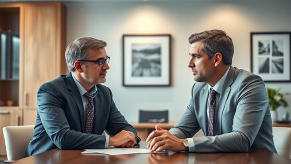 Business professionals discussing affordability in automotive sales.