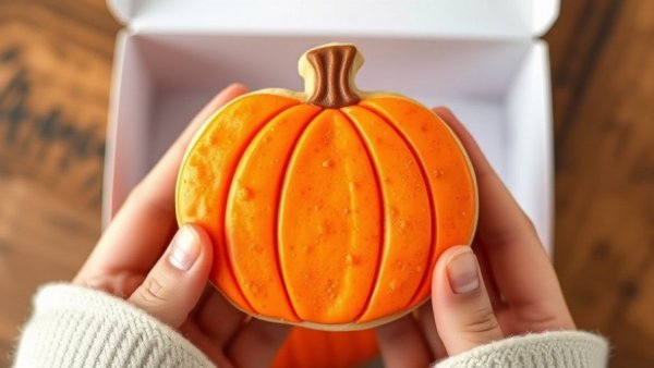 Panera Pumpkin Cookies vibrant orange cookie held in hand.