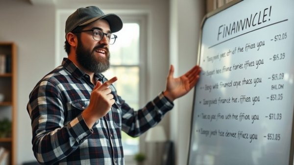Man explaining financial lesson on spending $50 to make $10 in profit