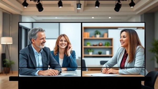 Agentic AI for website performance, two professionals in a virtual meeting.