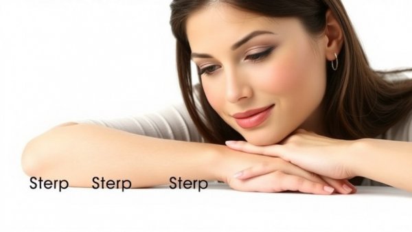Step-by-step buyer consultation process visual with calm woman.