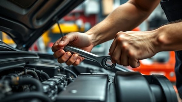Mechanic performing essential repair and maintenance services in a garage.