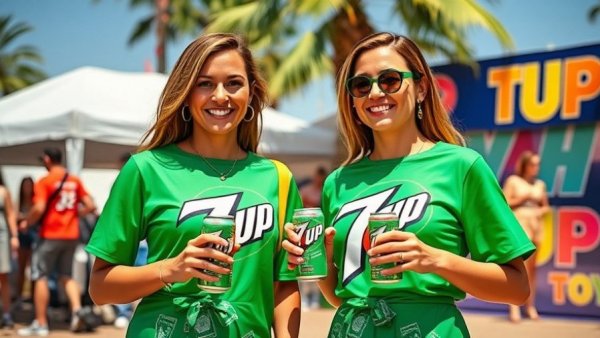 Women holding cans at 7UP promotional event