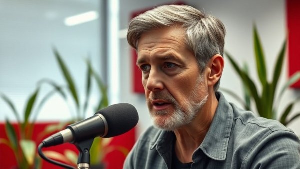Man discussing Sales vs Marketing on a podcast