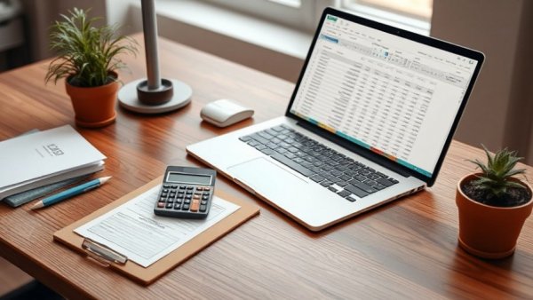 Organized office desk with equipment assets highlighting importance