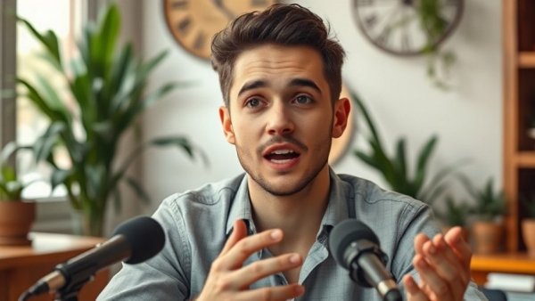 Man discussing traditional CRMs, engaging indoor interview setting.