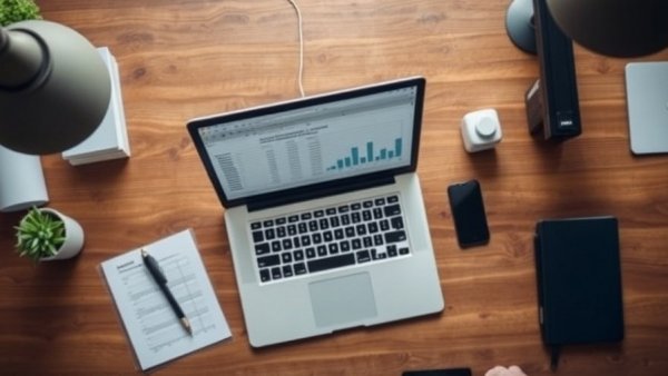 Understanding overhead costs with financial tools on a desk.