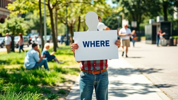 Person holding political sign at outdoor event on a sunny day