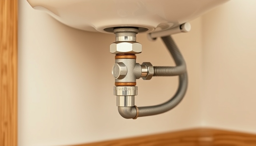 Chrome shut-off valve and hose under toilet for turning off water.