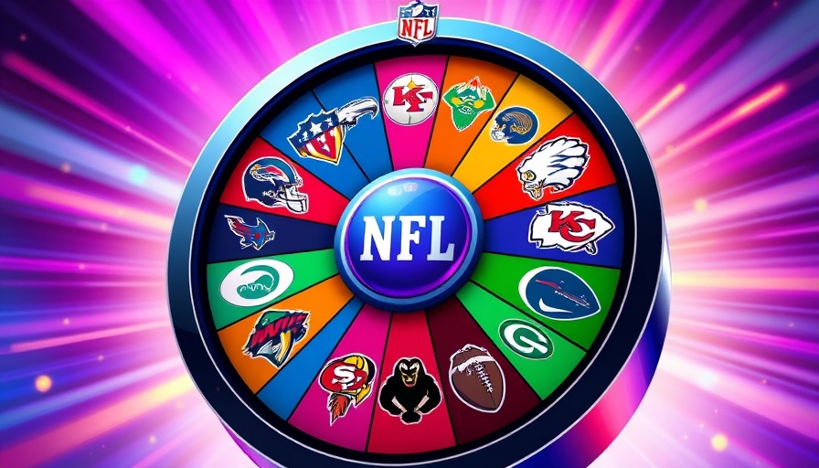 Vibrant NFL team generator wheel inviting players to spin.