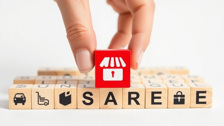 Selective hand choosing store block, representing buying a chiropractic practice.