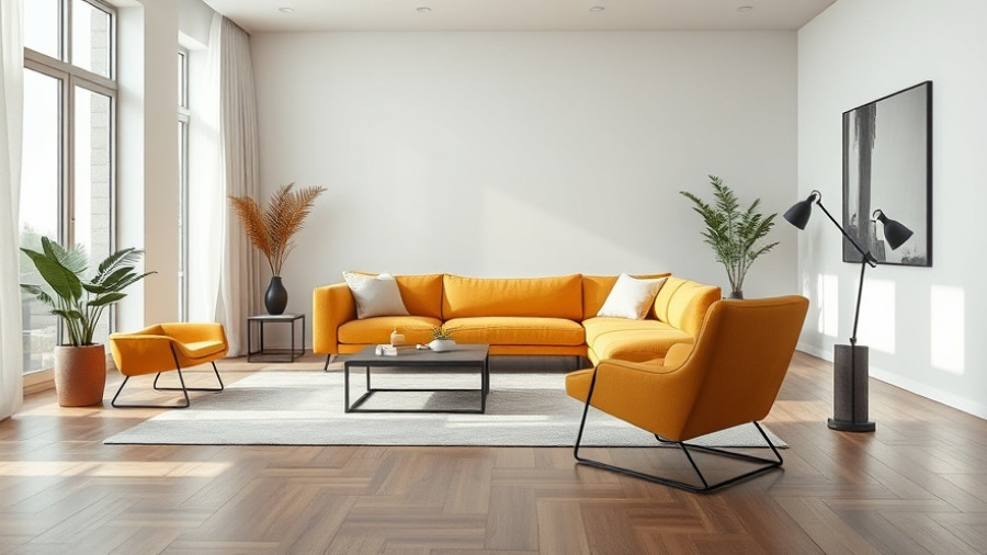 Modern minimalist living room setup with artistic furniture