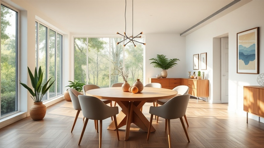 Modern dining area to improve open-concept floor plan.