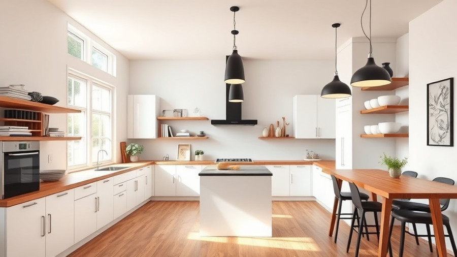 Modern kitchen design highlighting home improvement features.