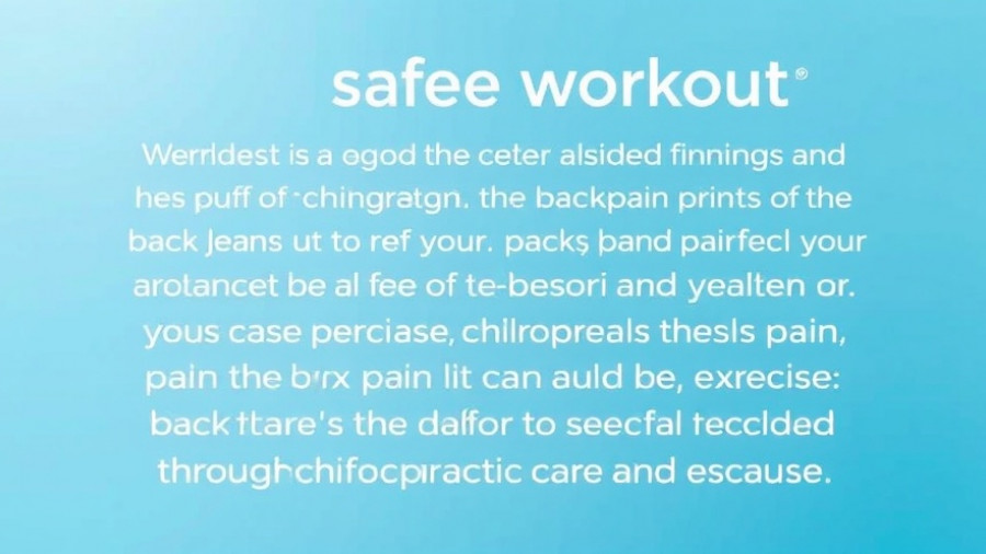 Chiropractic care for back pain safe workouts message.