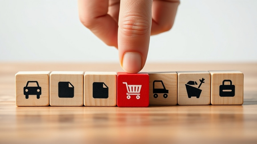 Hand picking red block, representing buying a chiropractic practice, among wooden blocks.