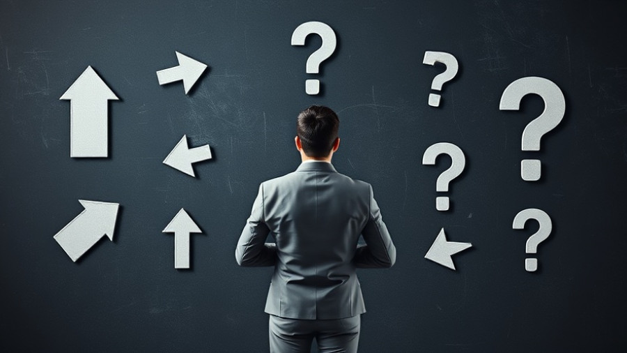 Confused businessman weighing options for buying a chiropractic practice