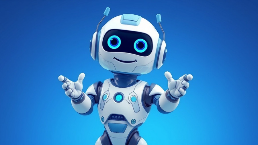 Futuristic cartoon robot for Fidzholikohixy marketing.