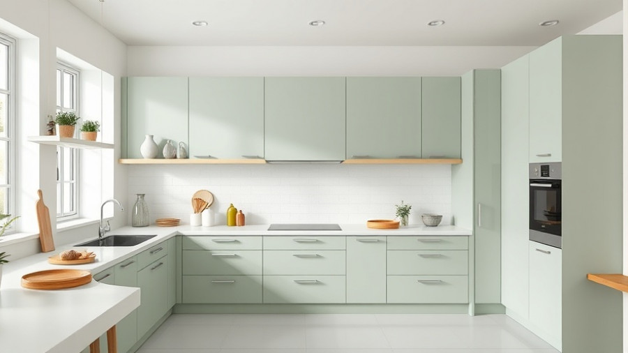 Modern kitchen cabinetry in sage green highlighting sleek design and function.
