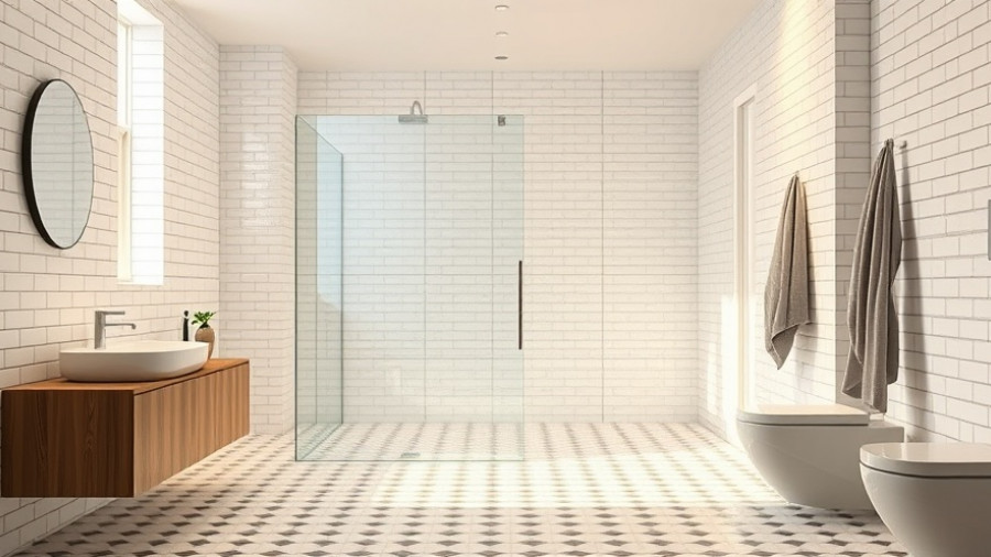 Modern bathroom with sleek glass shower doors and elegant decor