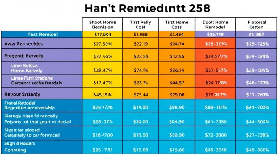 Houston home remodel costs table with detailed breakdown.