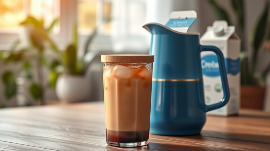 Home cold brew coffee setup with stylish glass and pitcher.
