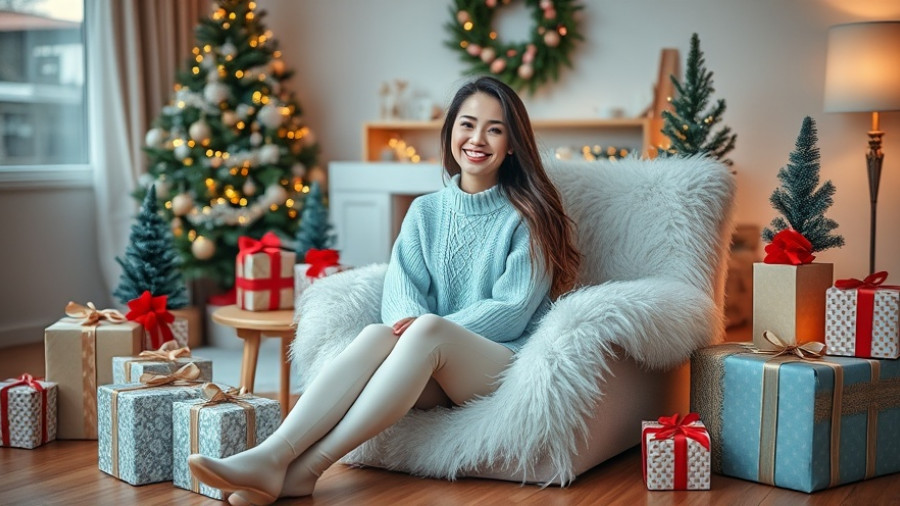 Cozy holiday scene with gifts and festive decor for a fashion and beauty gift guide 2025.