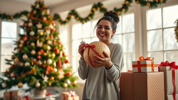 Festive holiday room with Christmas tree and gifts for home design enthusiasts.