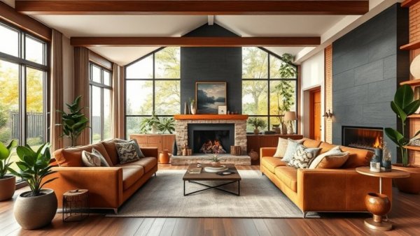 Beautiful modern living room with natural light and cozy atmosphere.