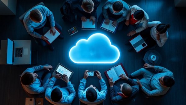 Professionals collaborating on cloud network, Thailand Digital Revolution.